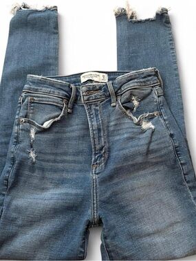 Abercrombie & Fitch High-Rise Distressed Light Blue Jeans